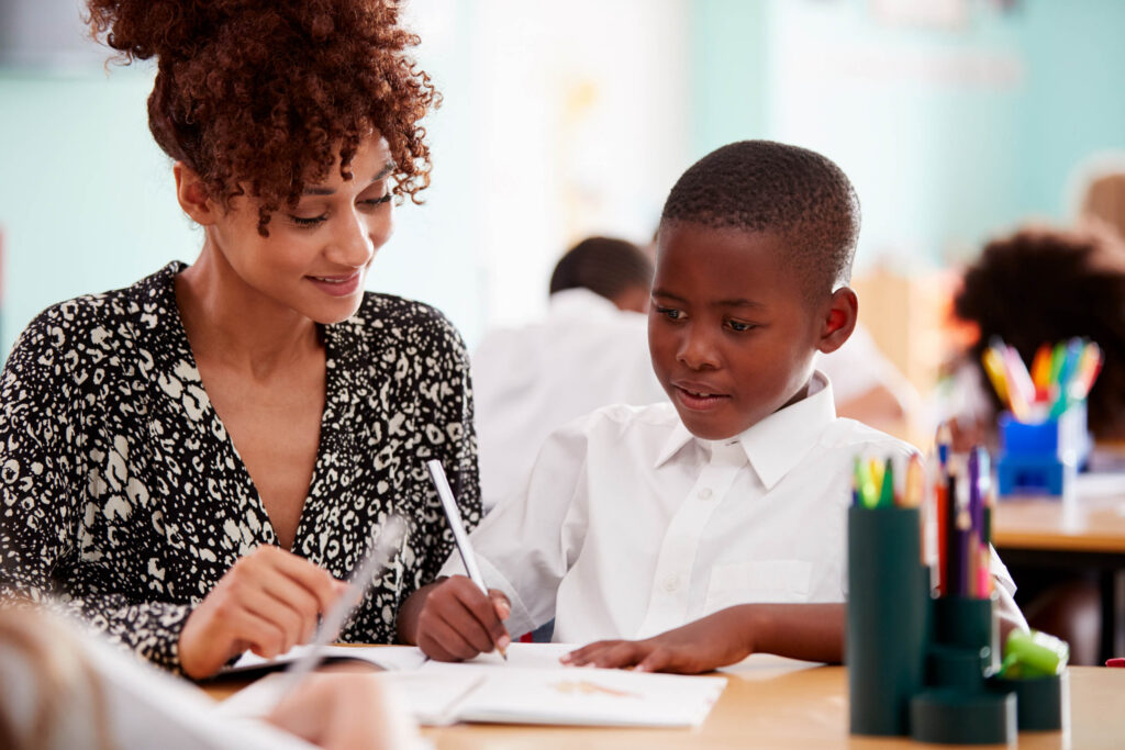 One-to-one classroom support for a student receiving ABA therapy at school